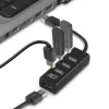 USB šakotuvas ACT AC6205 4 prievadai USB 2.0 480 Mbit/s Juodas 0,12 m