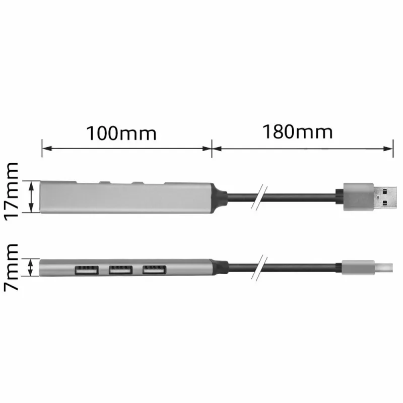 ACT AC6225 USB 2.0 centrinis įrenginys 480 Mbit/s pilkas aliuminis
