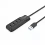 ACT AC6320 USB 3.2 Gen 1 Type-A šakotuvas 4 prievadai 5 Gbps juodas