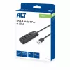 ACT AC6320 USB 3.2 Gen 1 Type-A šakotuvas 4 prievadai 5 Gbps juodas