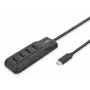ACT AC6420 USB-C 4 prievadų USB-A šakotuvas USB 3.2 Gen 1 5 Gbps juodas
