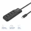 ACT AC6420 USB-C 4 prievadų USB-A šakotuvas USB 3.2 Gen 1 5 Gbps juodas