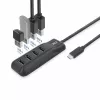 ACT AC6420 USB-C 4 prievadų USB-A šakotuvas USB 3.2 Gen 1 5 Gbps juodas