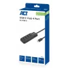 ACT AC6420 USB-C 4 prievadų USB-A šakotuvas USB 3.2 Gen 1 5 Gbps juodas