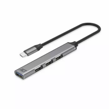 USB šakotuvas ACT AC6425 Type-C 5000 Mbit/s aliuminis pilkas