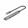 USB šakotuvas ACT AC6425 Type-C 5000 Mbit/s aliuminis pilkas