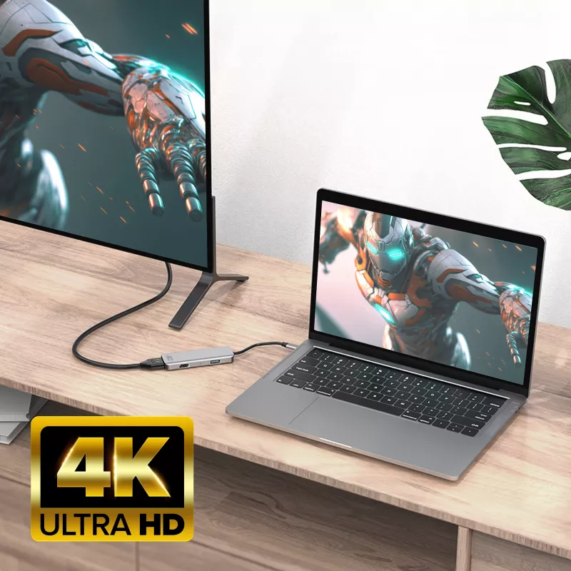 ACT USB-C 4K multiport adapteris 2 HDMI monitorams, USB-A duomenų prievadas