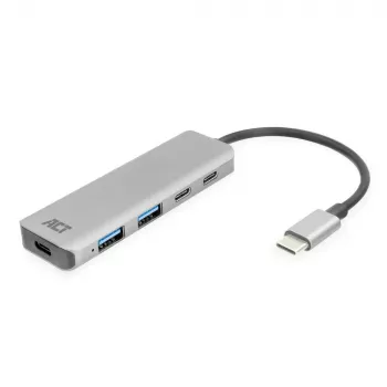ACT AC7072 USB 3.2 Gen 1 Type-C šakotuvas 5000 Mbit/s juoda pilka