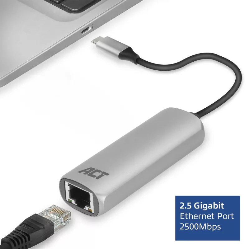 USB Hub ACT AC7081 Type-C 2,5 Gbit/s Aliumininis