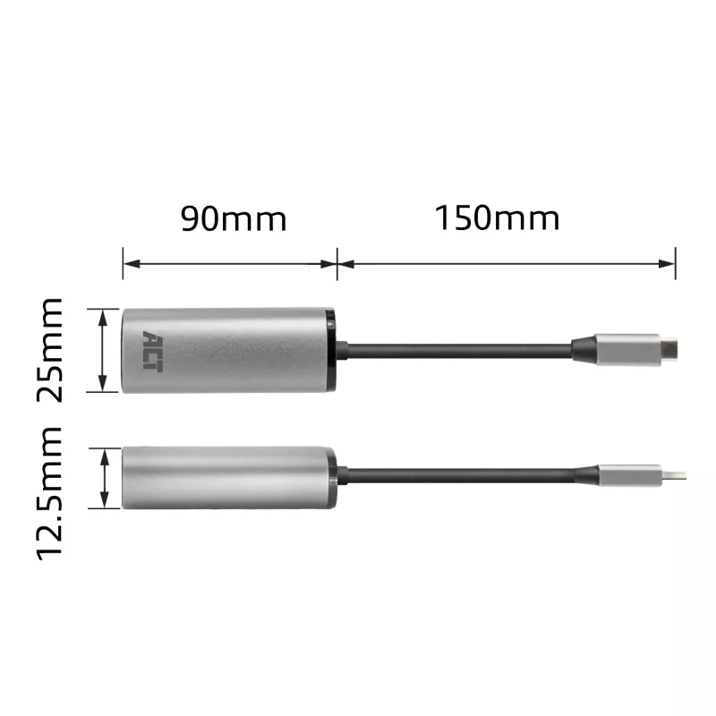 USB Hub ACT AC7081 Type-C 2,5 Gbit/s Aliumininis