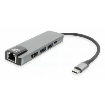 ACT USB-C 4K dokavimo stotelė 1 HDMI monitoriui, Ethernet, USB-A, PD perdavimas