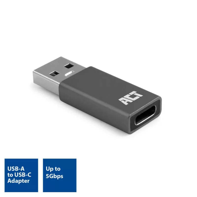 USB-A į USB-C adapteris ACT AC7375 pilka