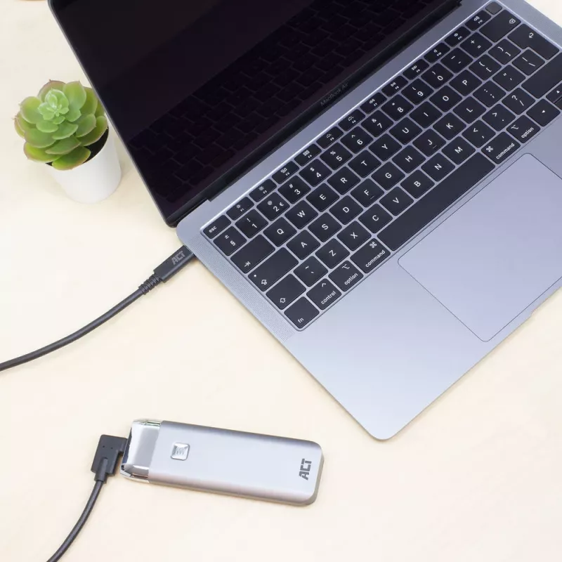 ACT USB 3.0 kampinis USB-C laidas 1 m 5 Gbit/s juodas