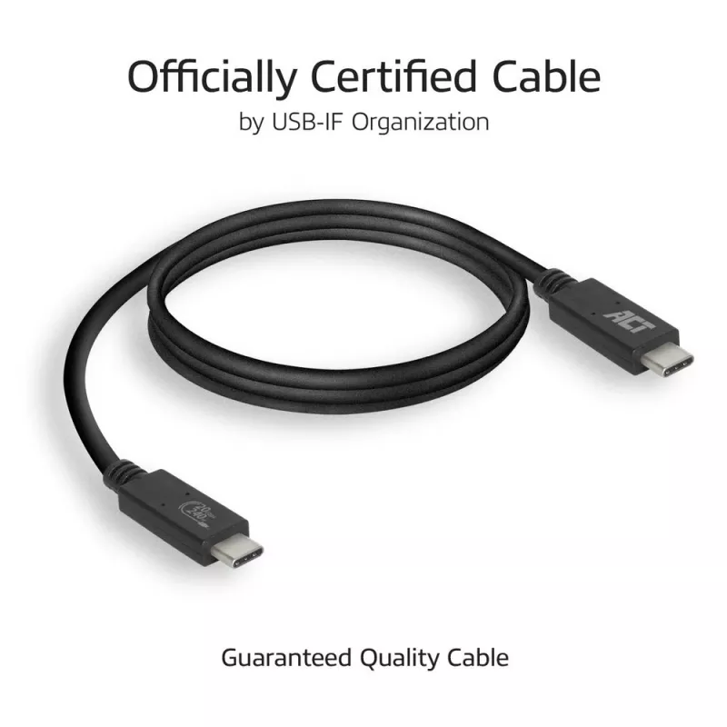 ACT USB4® 20Gbps laidas, USB-C, USB-IF sertifikuotas, 1 m