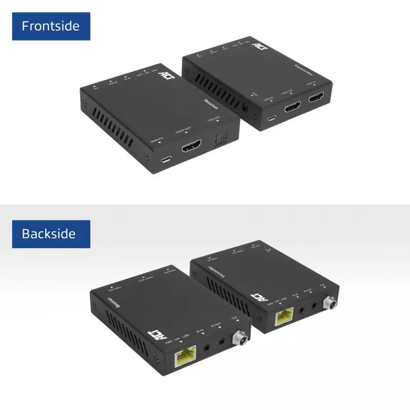AV siųstuvas ir imtuvas ACT 4K HDMI 2.0 prailgintuvas per CAT6 UTP su IR palaikymu 60 metrų