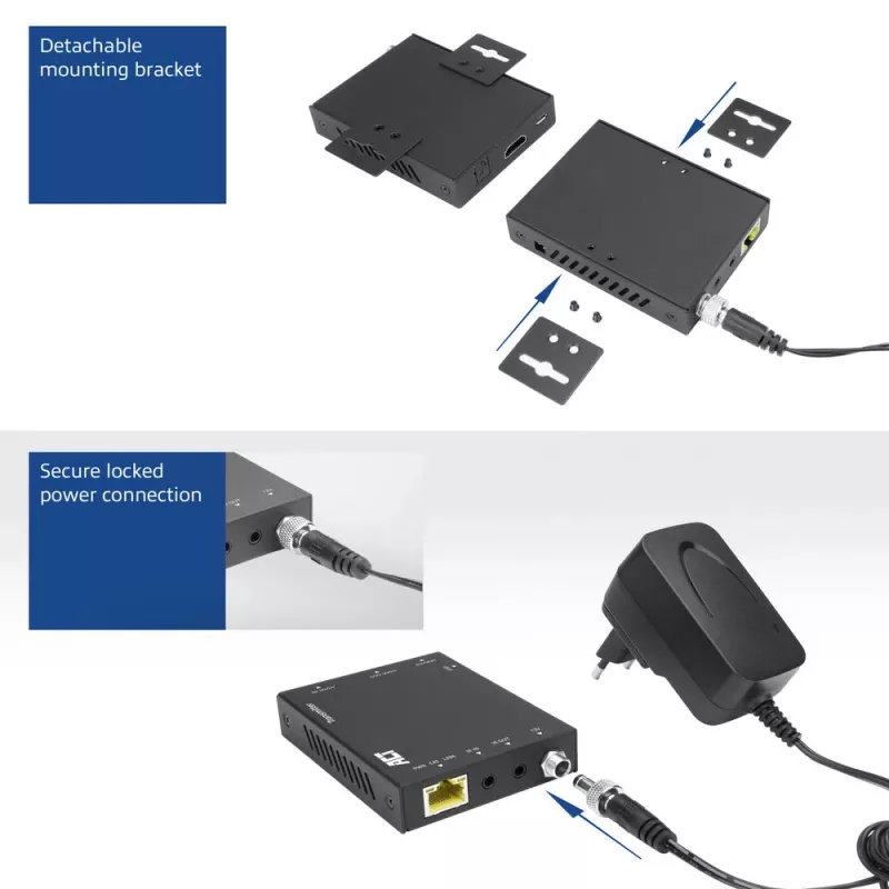 AV siųstuvas ir imtuvas ACT 4K HDMI 2.0 prailgintuvas per CAT6 UTP su IR palaikymu 60 metrų