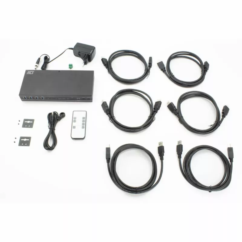 ACT AC7914 2 prievadų dvigubo HDMI KVM jungiklis, 4K@60Hz, USB 3.2 Gen1