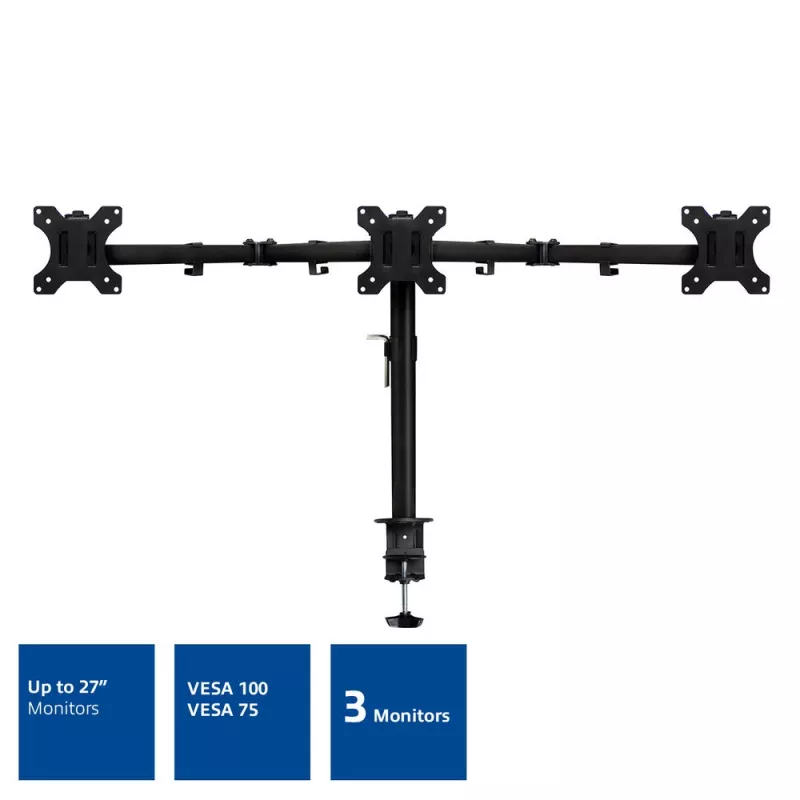 ACT Trivis trijų monitorių laikiklis AC8303, spaustuvinis/varžtinis, 30 kg, 13-27 colių