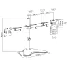 ACT laisvai pastatomas dviejų monitorių laikiklis AC8320, maks. 16 kg, 33–81,3 cm