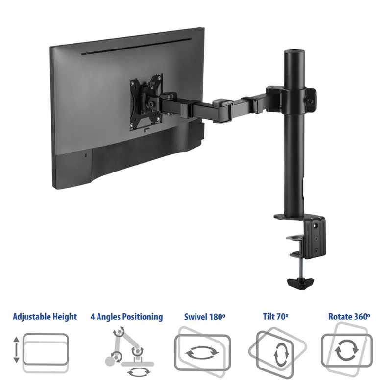 ACT vieno monitoriaus ranka Office Solid Pro spaustuvinis/varžtinis 12 kg 10-32 col.