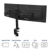 ACT dviejų monitorių laikiklis Office Solid Pro, spaustuvas / per varžtą, 12 kg, 10-32 col.