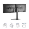 Stalinis monitorių laikiklis ACT AC8332, du monitoriai, 27 inch, dujinė spyruoklė, laisvai pastatomas