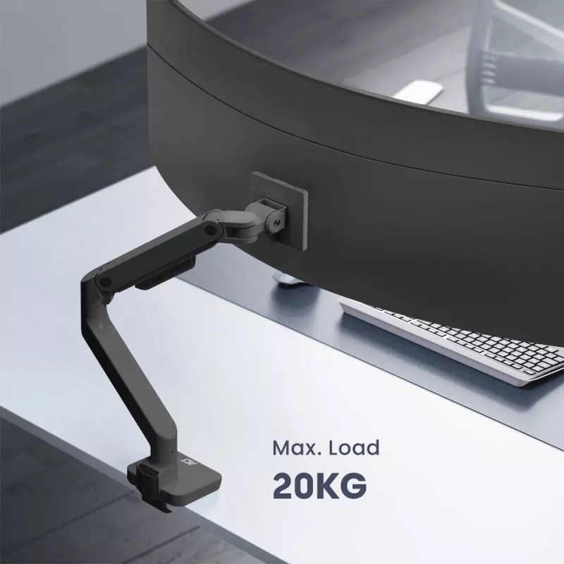 ACT Monitor laikiklis 49 col. biuro premium dujinė spyruoklė 1 monitoriui Clamp/Grommet 20 kg