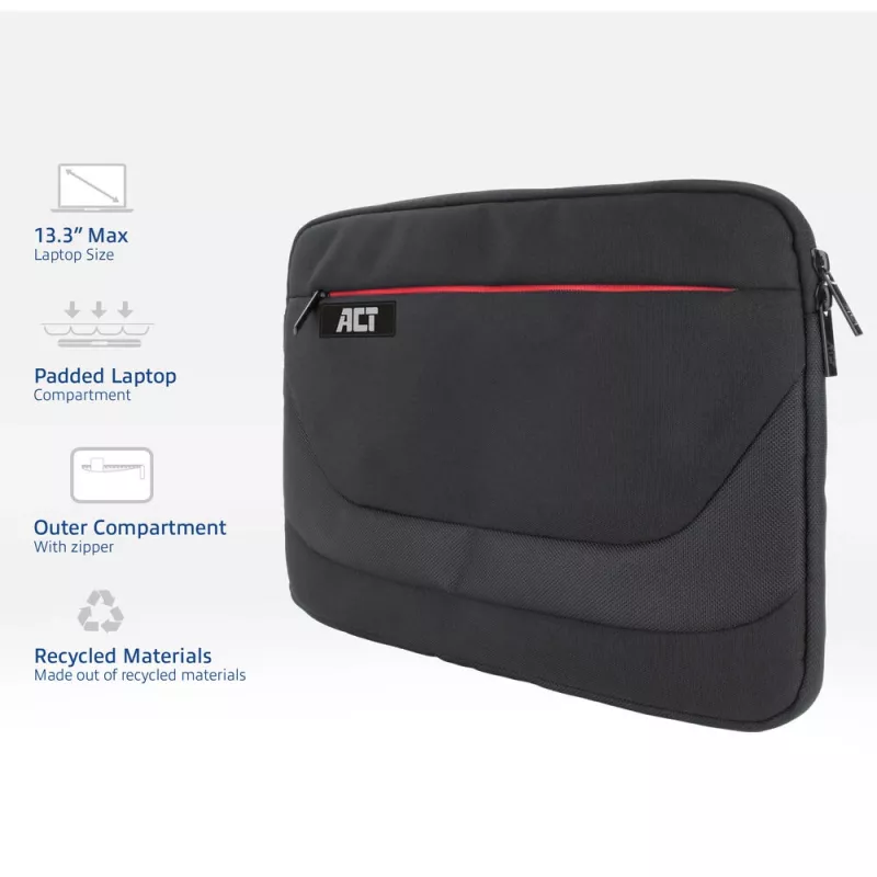 Dėklas nešiojamam kompiuteriui ACT Suburb Laptop Sleeve 13.3 col. iš perdirbtų plastikinių butelių