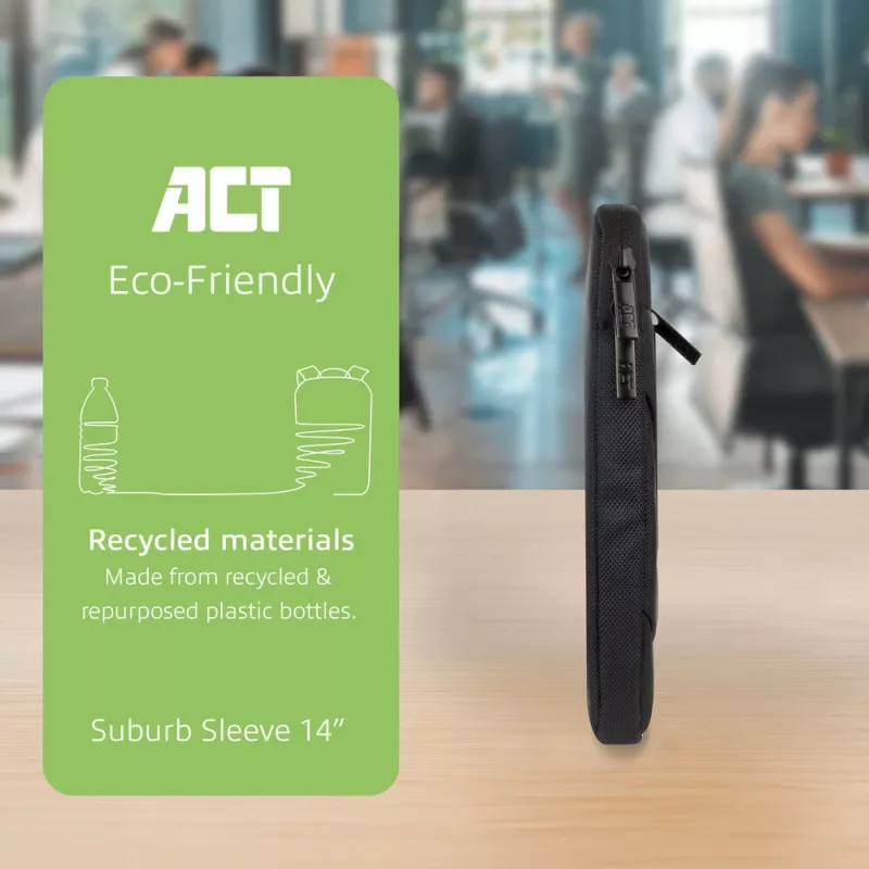 Dėklas nešiojamam kompiuteriui ACT Suburb 14,1 colio iš perdirbtų plastikinių butelių
