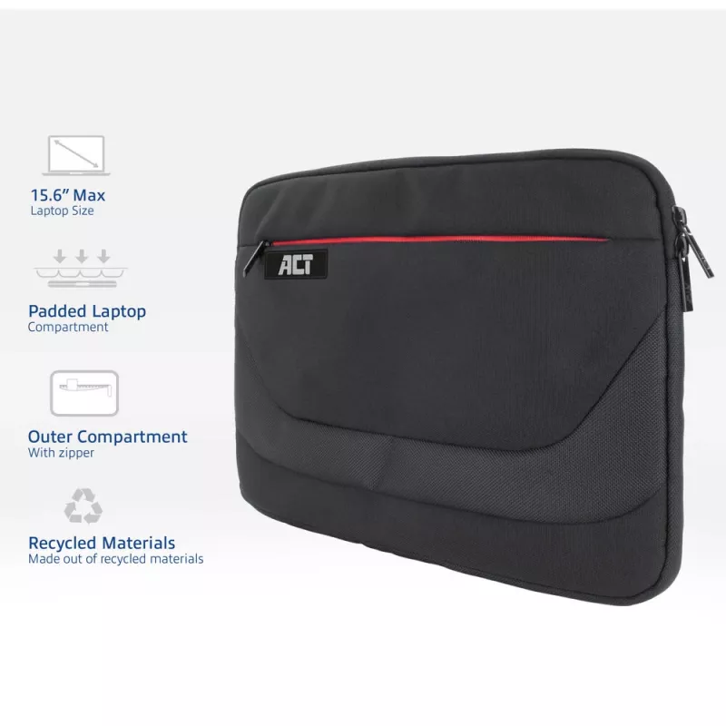 Dėklas nešiojamam kompiuteriui ACT Suburb Laptop Sleeve 15.6 colio iš perdirbtų plastikinių butelių
