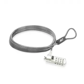 ACT Nano Laptop Lock AC9025 – nešiojamojo kompiuterio spyna su kombinuotu užraktu ir 2 m kabeliu