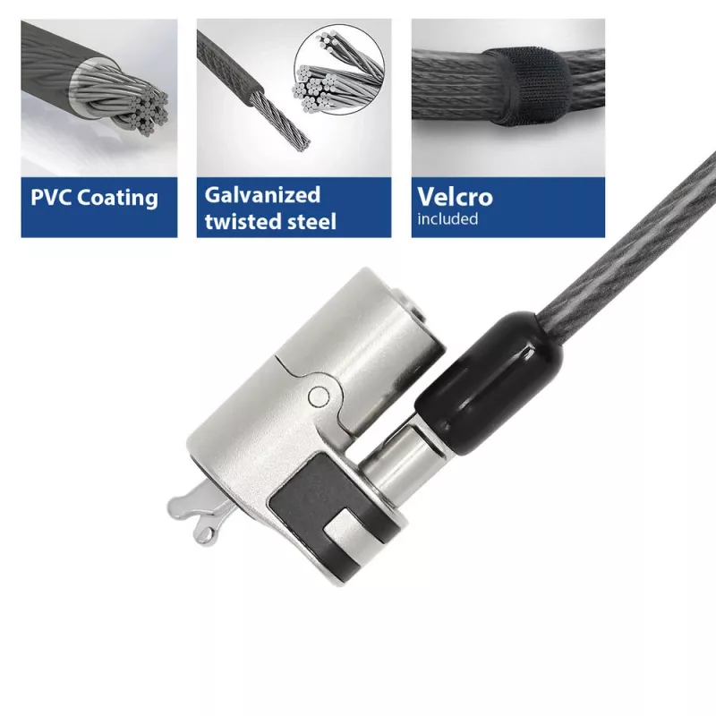 ACT Wedge Laptop Lock spyna su raktais Metallic 2 m kabelis