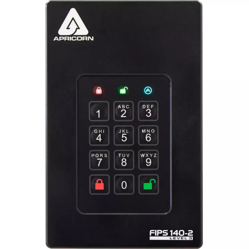 Išorinis kietasis diskas Apricorn Aegis Fortress L3 2 TB, USB Type-A į USB Type-C