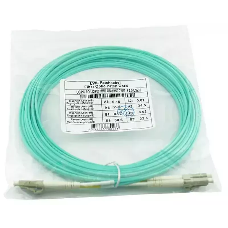 Skaidulinis optinis kabelis BlueOptics AJ839A 50 m LC OM3 Aqua