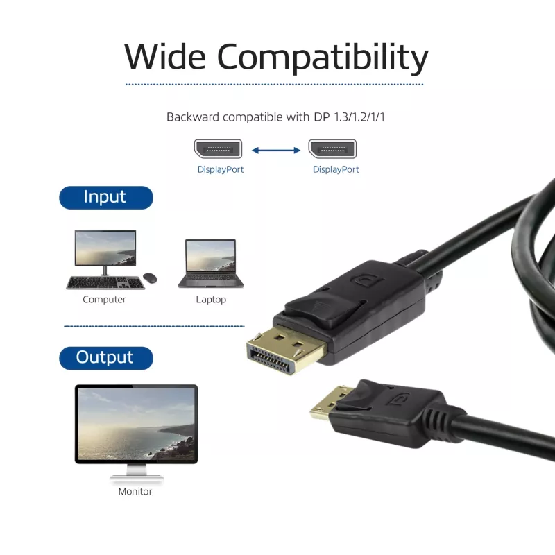 ACT DisplayPort 1.4 kabelis 3 m 8K vyriškas – vyriškas