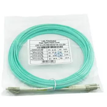 Skaidulinės optikos laidas BlueOptics BK843A-BO 50m LC OM3 Aqua