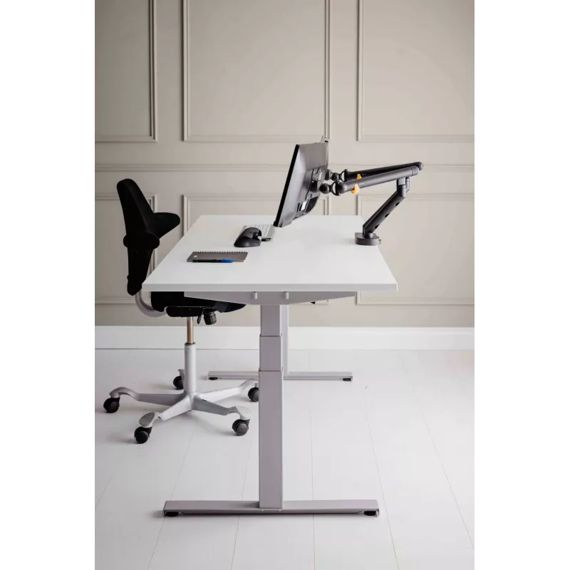 BakkerElkhuizen BE Flexible Dual dviejų monitorų laikiklis, tamsiai pilkas, spaustuvas, 20 kg, 43,2 cm (17 col.), 88,9 cm (35 col.), 100 x 100 mm