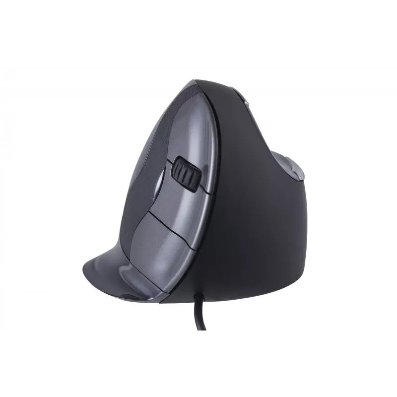 BakkerElkhuizen Evoluent D Small, dešinei rankai, vertikalus dizainas, lazerinis, USB-A, 3200 DPI, juoda