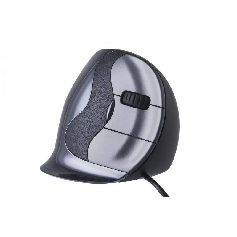 BakkerElkhuizen Evoluent D Small, dešinei rankai, vertikalus dizainas, lazerinis, USB-A, 3200 DPI, juoda