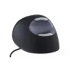 BakkerElkhuizen Evoluent D Small, dešinei rankai, vertikalus dizainas, lazerinis, USB-A, 3200 DPI, juoda