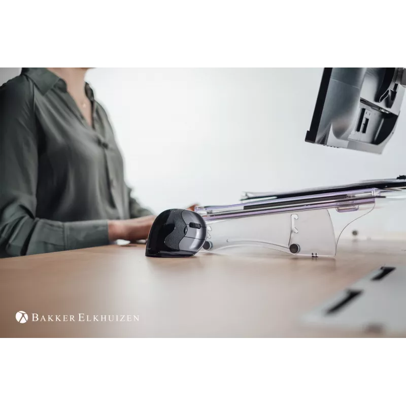 BakkerElkhuizen Evoluent D Small, dešinei rankai, vertikalus dizainas, lazerinis, USB-A, 3200 DPI, juoda