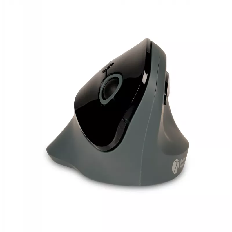 BakkerElkhuizen PRF Mouse Wireless belaidė vertikali pelė, pilka, dešinei rankai, optinė, RF belaidė, 1600 DPI, juoda, pilka