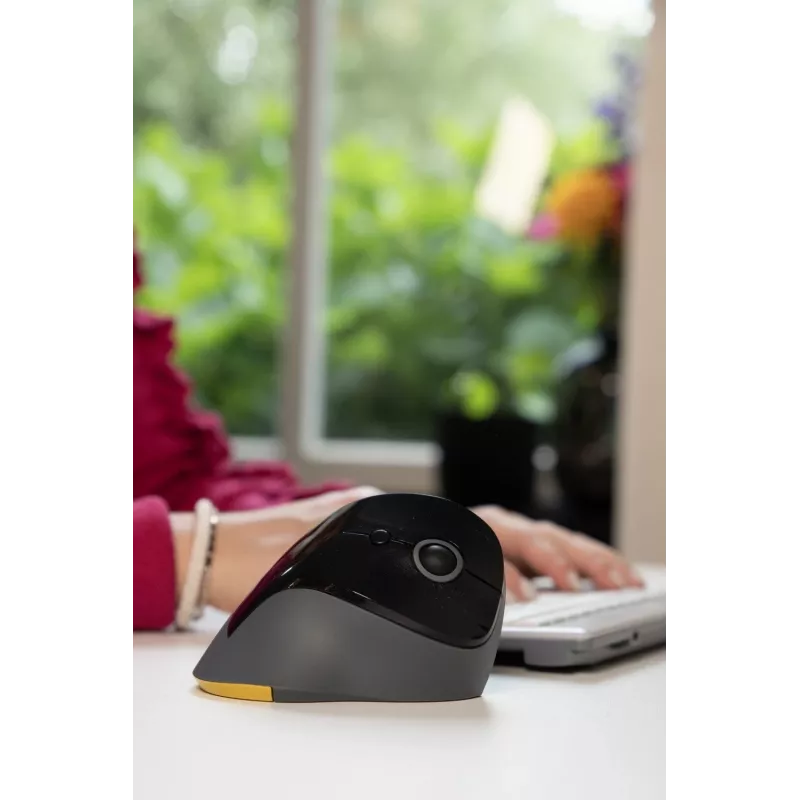 BakkerElkhuizen PRF Mouse Wireless belaidė vertikali pelė, pilka, dešinei rankai, optinė, RF belaidė, 1600 DPI, juoda, pilka