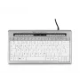 BakkerElkhuizen S-Board 840 DE Qwertz, tenkeyless (80-87%), laidinis, USB, žirklinis mechanizmas, QWERTZ, šviesiai pilka, balta