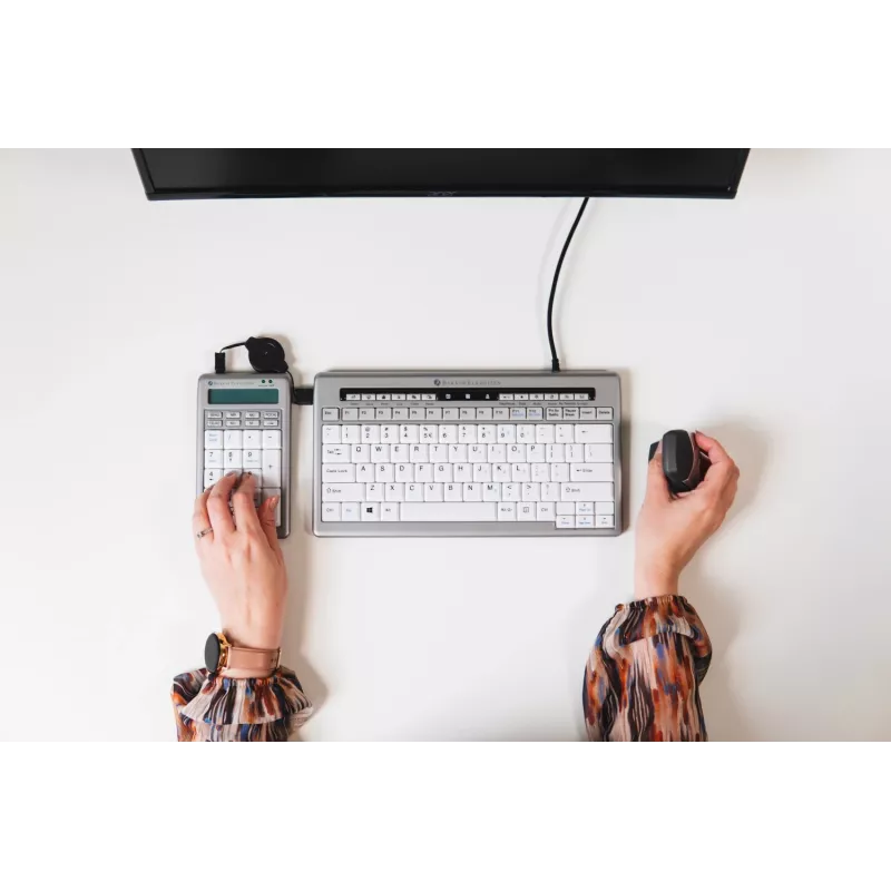 BakkerElkhuizen S-board 840 Numeric skaitmeninis klaviatūros blokas, USB, PC, 1.2 m, šviesiai pilka, balta