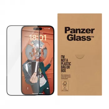 Apsauginis stiklas PanzerGlass iPhone 15 Plus Ultra-Wide Fit EasyAligner atsparus smūgiams