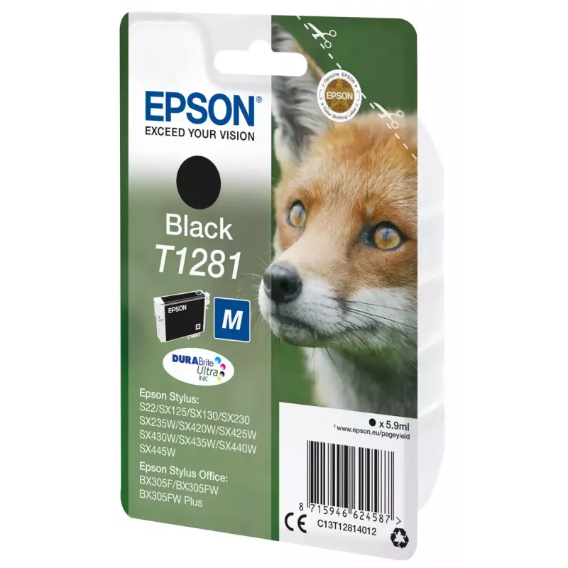 Epson T1281 Fox originali rašalo kasetė, juoda