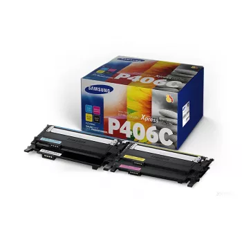 Samsung CLT-P406C originalūs toneriai 4 vnt. (juoda, žydra, rausvai violetinė, geltona)