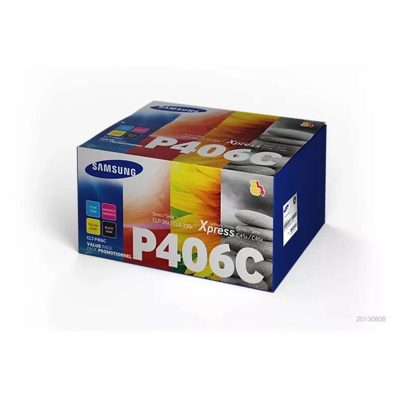Samsung CLT-P406C originalūs toneriai 4 vnt. (juoda, žydra, rausvai violetinė, geltona)
