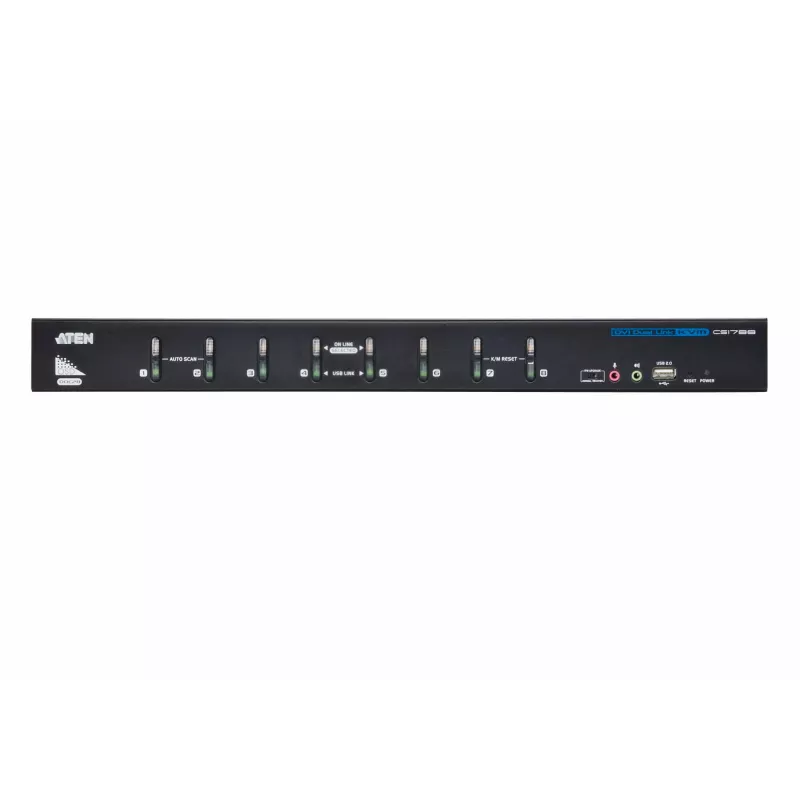 ATEN 8 prievadų USB DVI Dual Link KVM jungiklis su garsu